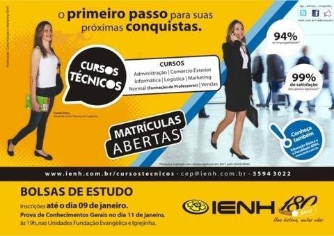 Bolsas de Estudo para Cursos Técnicos da IENH