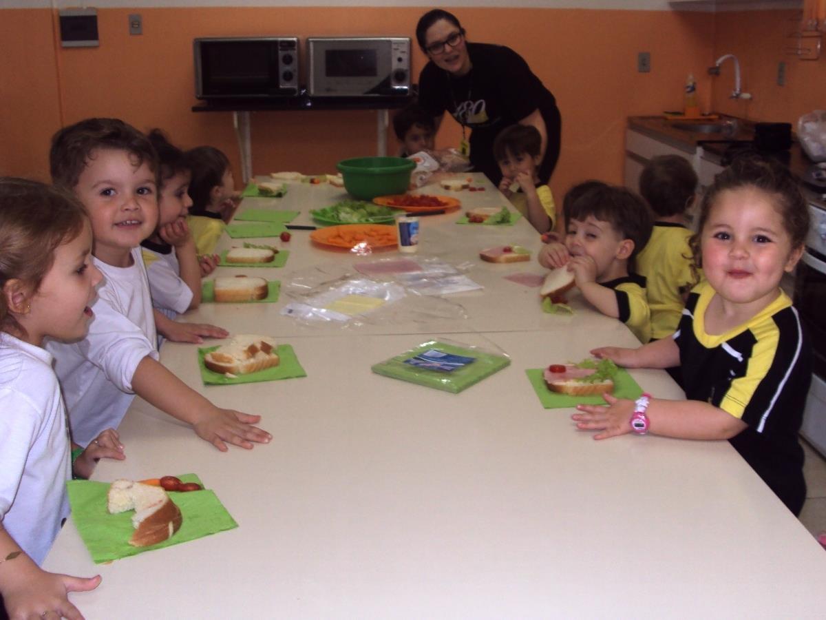 Sanduíches divertidos criados pelos estudantes do Nível 02 da Educação Infantil